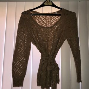 Size Large Gold Circle-Lace Sweater